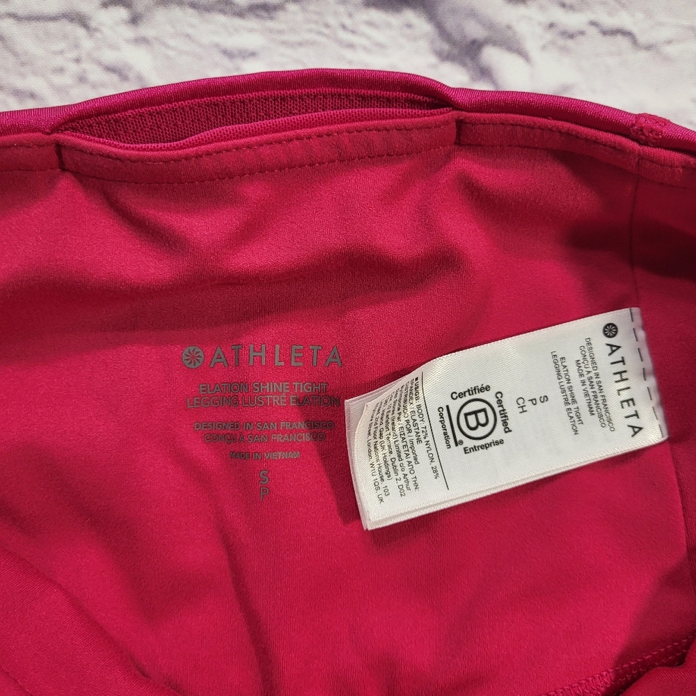 Athleta Pink Elation Shine Tight Leggings Barbie - Picture 8 of 8